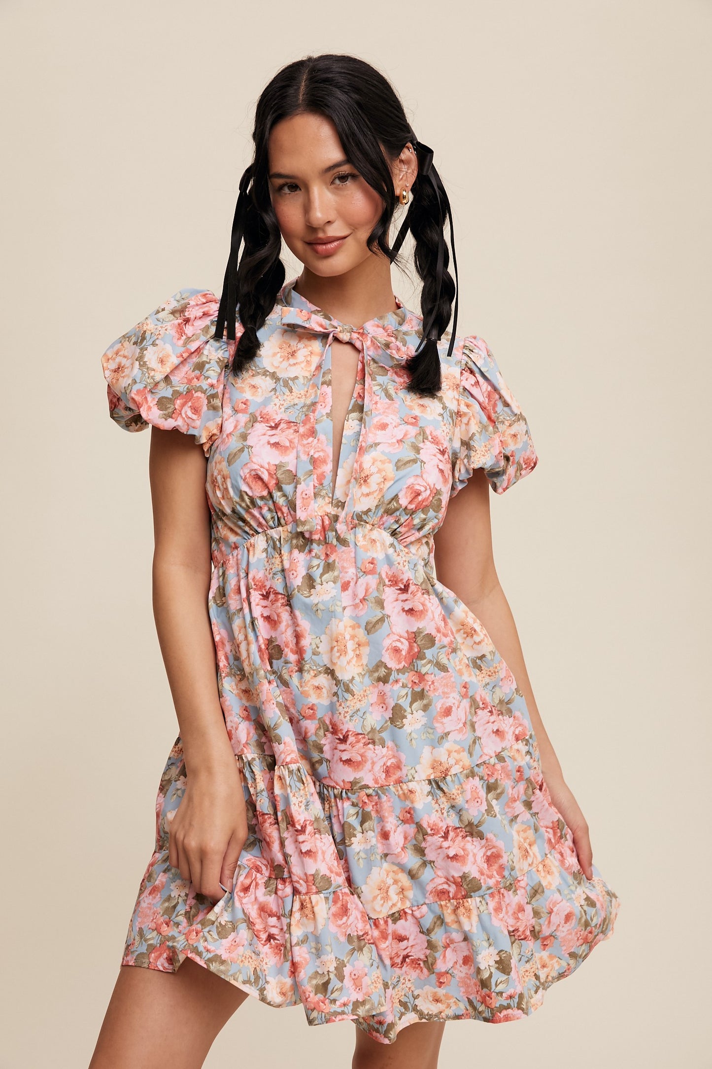 Floral Puff Sleeve Dress