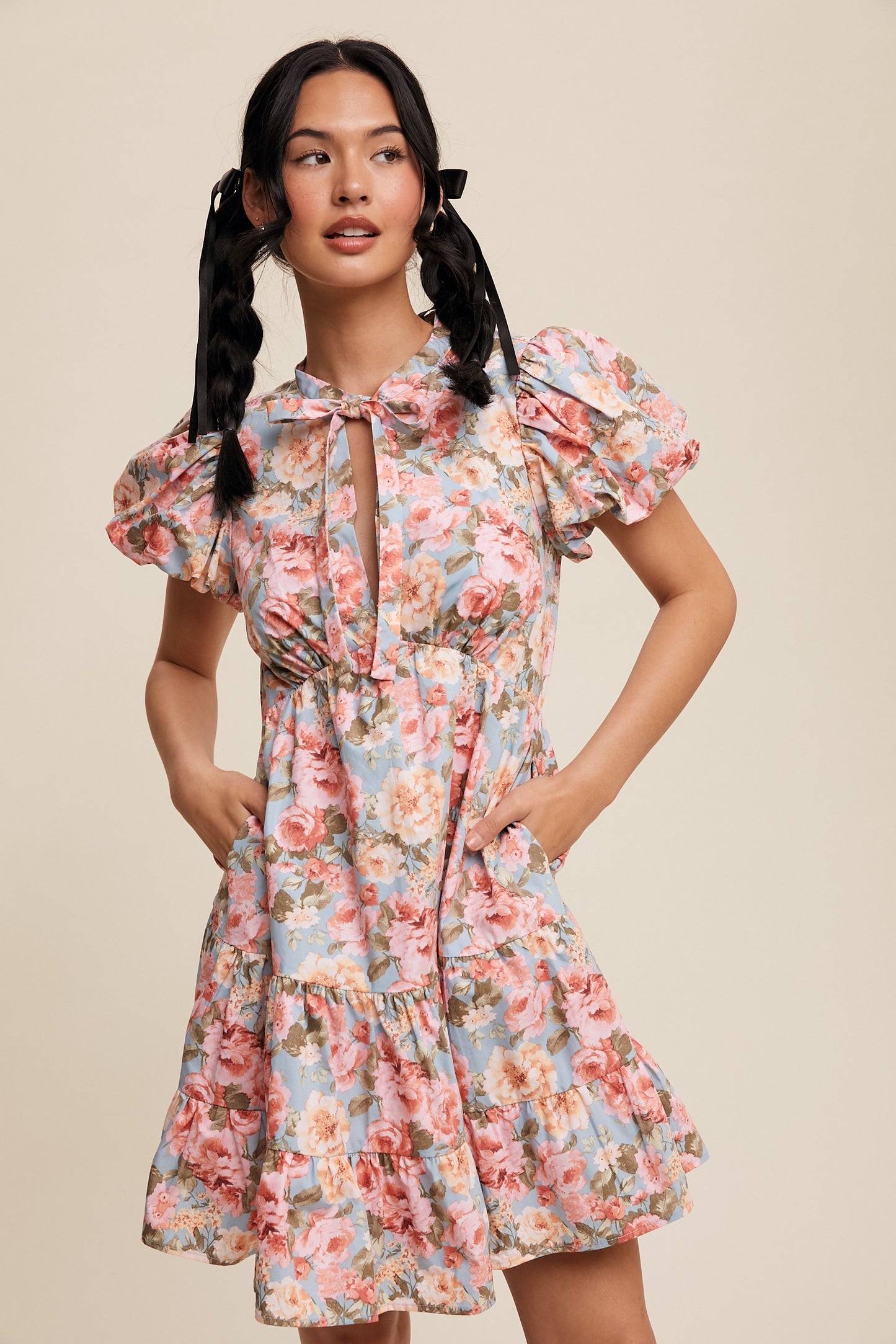 Floral Puff Sleeve Dress