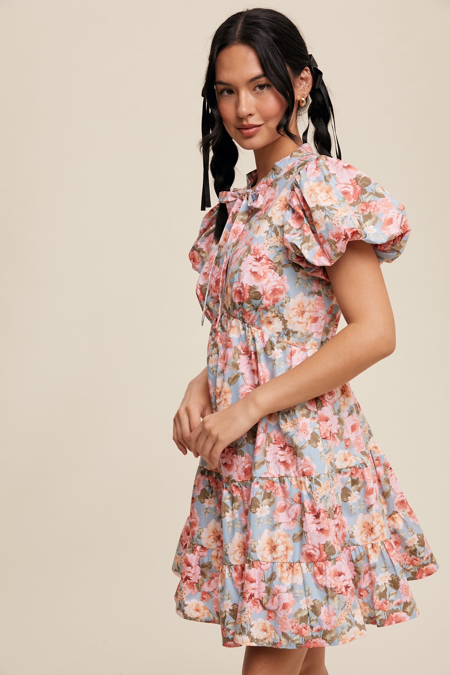 Floral Puff Sleeve Dress