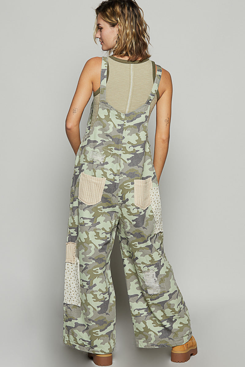 Camo Denim Overalls