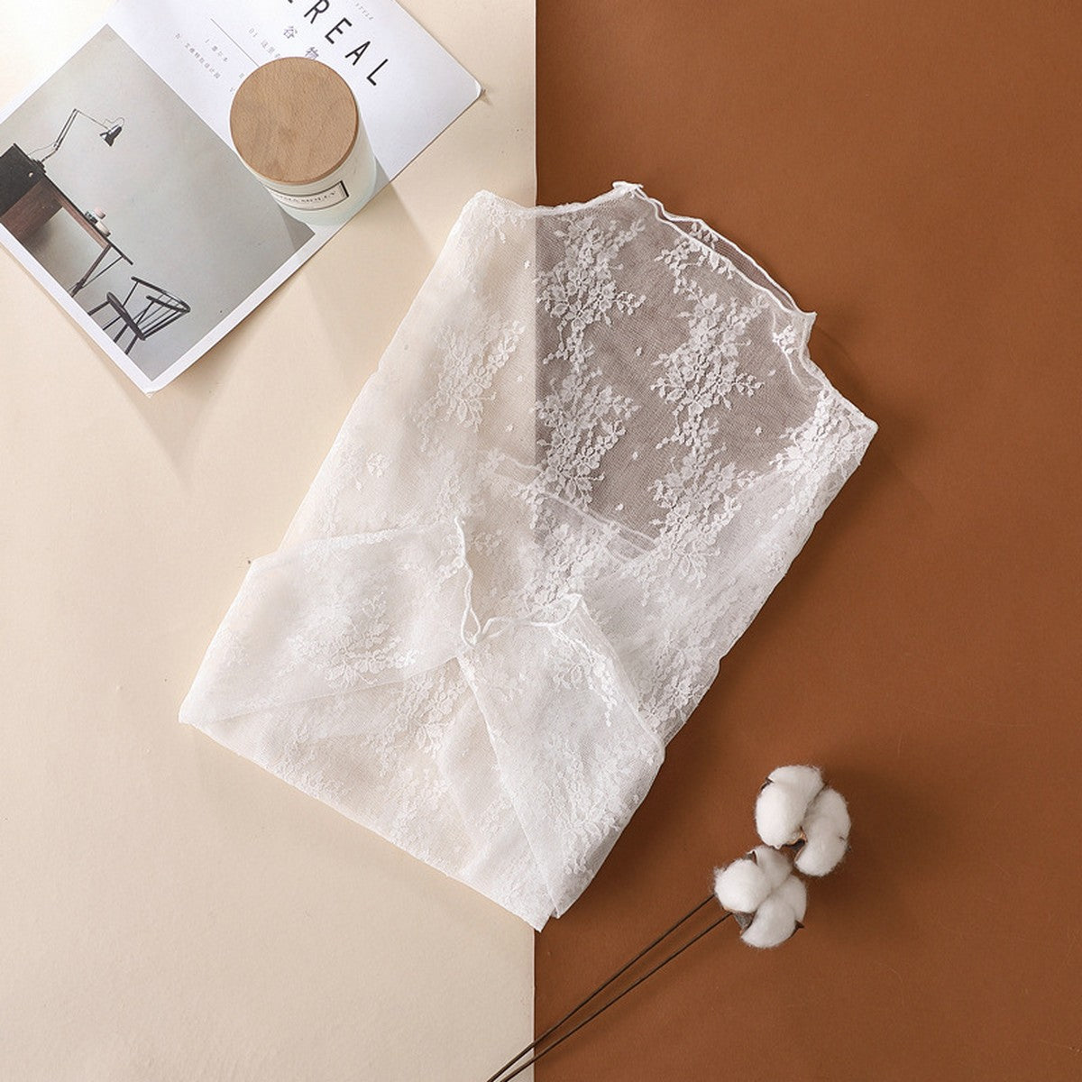 Sheer Mesh Lace Layering Top