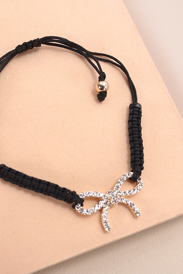 Rope Band Heart Bow Bracelet