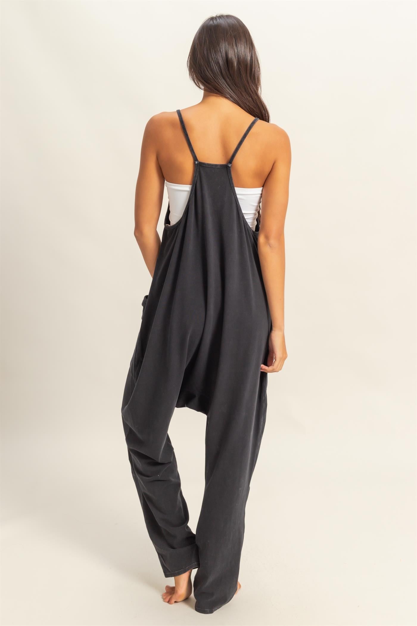 Relaxed Fit Mineral Washed Jumpsuit