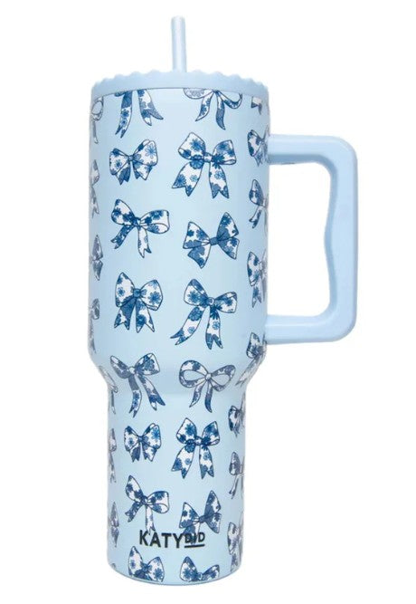 Blue Coquette Bow 38oz Tumbler