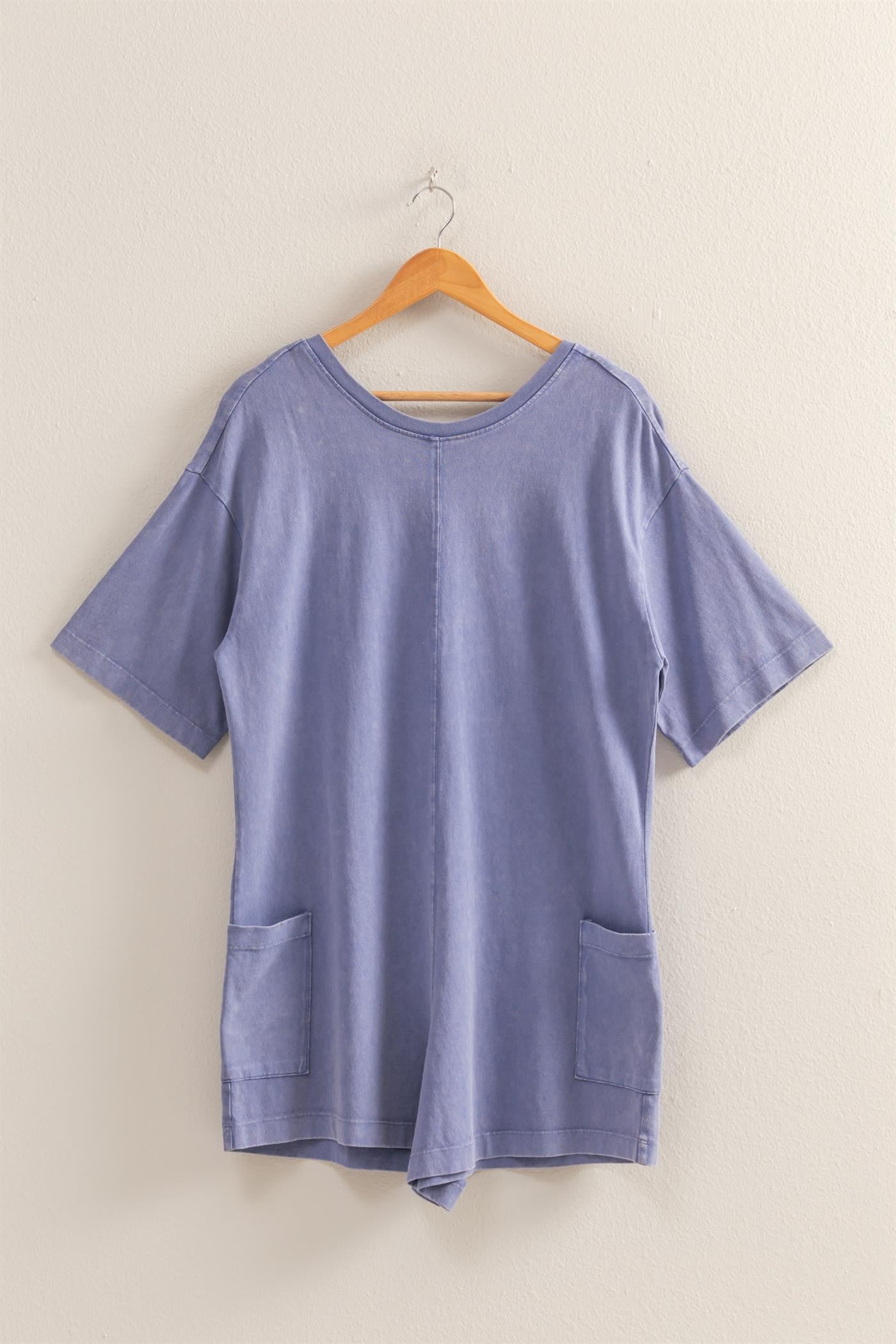 Cozy V-Back Short Sleeve Romper