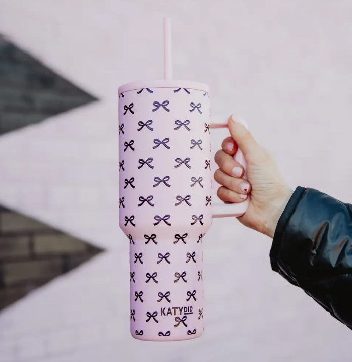 Pink and Black Coquette Bows 38oz Tumbler