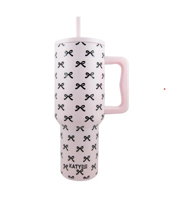 Pink and Black Coquette Bows 38oz Tumbler