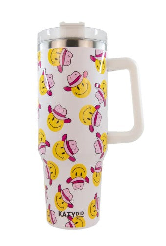 Cowboy Hat Smiley Face Tumbler