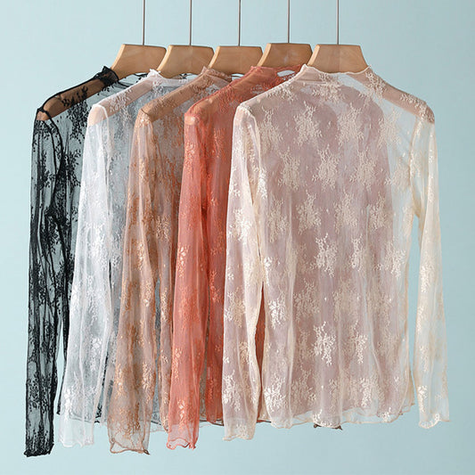 Sheer Mesh Lace Layering Top