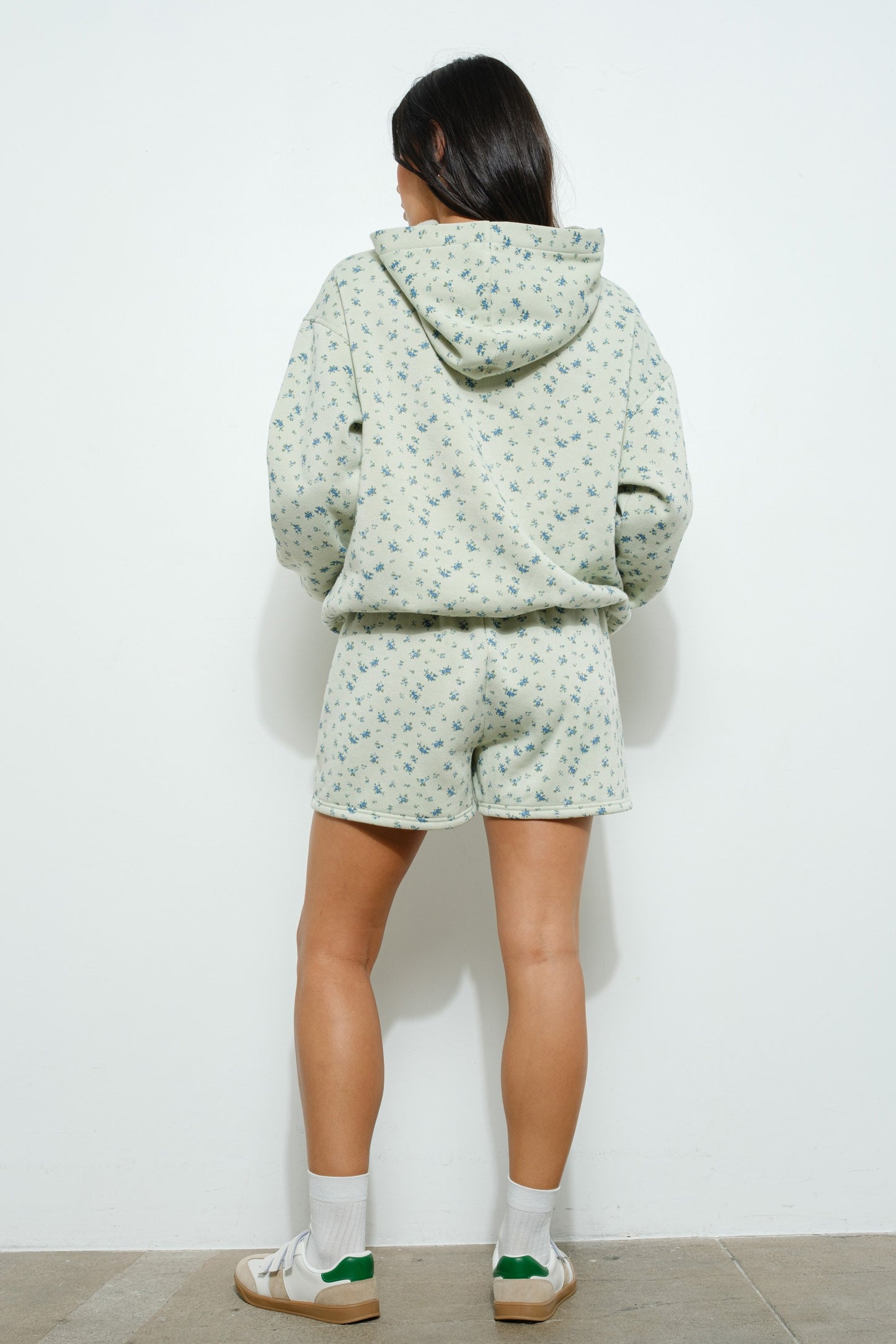 Maisie Mint Ditsy Floral Sweatshirt and Shorts Set
